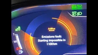 Peugeot 3008 - AdBlue - Emissions fault: Starting impossible in 1100km