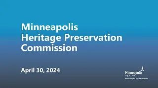 April 30, 2024 Heritage Preservation Commission