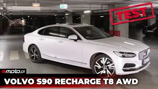 Volvo S90 Recharge T8 AWD. S90 zaskakuje napędem. Mocą, ale nie tylko