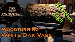 Woodturning - Log into big vase | White Oak end grain turning.