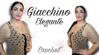 Giacchino Super Elegante all'uncinetto -Twinset top Down