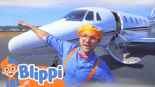 Blippi Explores a Private Jet | Airplanes For Kids | Educational Videos For Kids