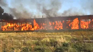 Пожар на льнозаводе г.Кировск 25.10.2014