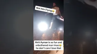 Akhi Ayman jumps into the pool