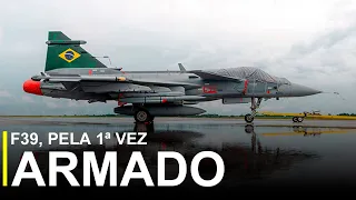 Caça da FAB, F-39, é armado pela primeira vez, com mísseis Meteor e Iris T