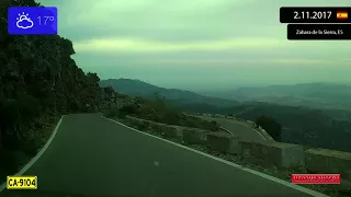 Driving from Grazalema to Zahara de la Sierra (Spain) 2.11.2017 Timelapse x4