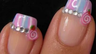 Vintage Strawberry nail art tutorial