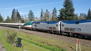 2021-02-28 Amtrak 129 south with train 865 - Talgo Series VI Funeral Train