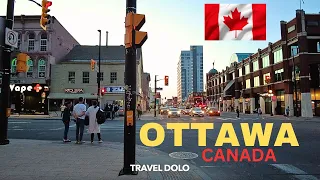 OTTAWA ONTARIO CANADA 4k NIGHT WALK TOUR