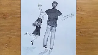 How to draw Father's Day drawing with pencil sketch...