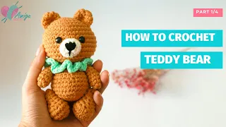 #179 | Amigurumi Teddy Bear Crochet Pattern (1/4) | How To Crochet Amigurumi Animal | AmiguWorld