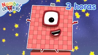 Números grandes | 3 horas de Numberblocks en Español - episodios completos | Aprende a contar 123