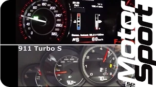 0-250 km/h : 911 Turbo S VS F-Type R Coupé (Motorsport)