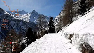 [4K] Skiing Zinal, The Easier "Hidden Path" Top to Bottom, Val d'Anniviers Switzerland, GoPro HERO9