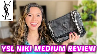 *YSL NIKI MEDIUM REVIEW* What fits, mod shots, Saint Laurent Medium Niki Shoulder Tote Bag