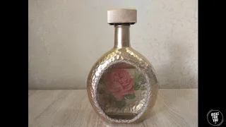 декор бутылки из под ликера( liqueur bottle decor)