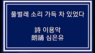 ●●●(#시낭송 #현대시감상) 풀벌레 소리 가득 차 있었다 | 詩 이용악, 朗誦 심은유 (#감성힐링 #Healing Video)