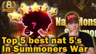 Top 5 Best Nat 5's in Summoners War for Beginner and Mid game players!