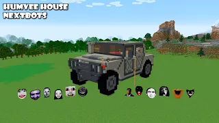 SURVIVAL HUMVEE CAR HOUSE WITH 100 NEXTBOTS in Minecraft - Gameplay - Coffin Meme