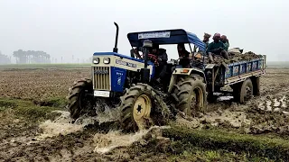 Swaraj 744 Fe 4x4 in trolley full load 🤨