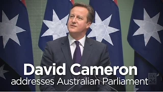 David Cameron addresses Australian parliament