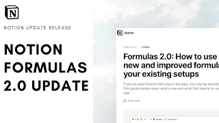 Notion Update: Formulas 2.0