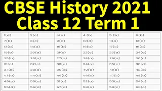 History Answer Key 2021 CBSE Class 12 pdf [Download NOW] - History Answer Key 2021 Term 1