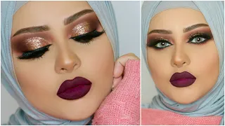 VAMPY LOOK ـ Half Glitter Cut Crease |MARWA YEHIA| مكياج ثقيل مع كت كريس جليتر مع مروة يحيي