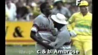 Curtly Ambrose caught and bowled