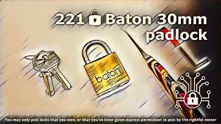 221 🔐 Baton 30mm padlock picked