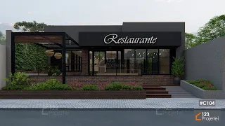 Estabelecimento Comercial: Restaurante de aproximadamente 225m² - Projeto #C104