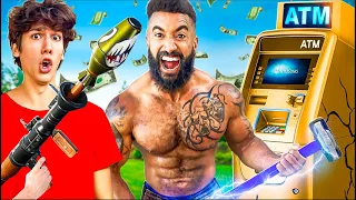 WORLD'S STRONGEST MAN vs $100,000 GOLDEN ATM!!!