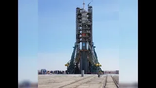 Ракету-носитель с пилотируемым кораблём "Союз-МС-12" установили на пусковую площадку номер один