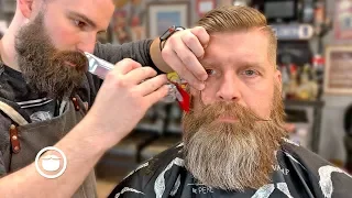 Veteran Gets Transformational Beard Trim & Haircut | The Dapper Den Barbershop