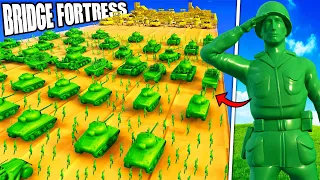Green Army Men BRIDGE INVASION of LEGO FORTRESS!