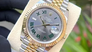 (Nguyên Zin) Rolex Datejust 41mm Wimbledon Ref: 126333-0020, Demi Vàng Vàng Dây Đeo Jubilee