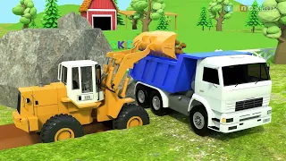 Excavator Driller & Cutter Truck for kids | Bypass Road Construction | #kids #cartoon