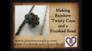 Lampwork Glass Rainbow Twistie Canes by Jeannie Cox