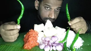 Cassava (🇱🇰) with scrapped coconut and chili/Sri Lankan  Food eating show (ASMR)...