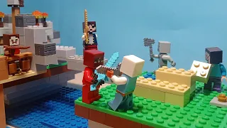 лего Майнкрафт бед варс каменная база #animation #lego #minecraft #pvp #bedwars