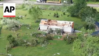 Tennessee tornado: Drone video shows destruction