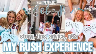 MY SORORITY RUSH EXPERIENCE: my story, advice, q&a