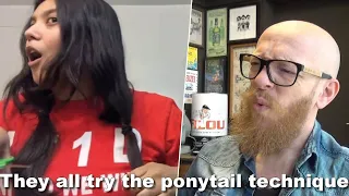 They all try the ponytail cutting technique !!!  - Hair Buddha reaction video #hair #beauty