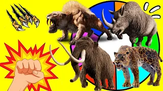 RULETA SORPRESA de ANIMALES PREHISTORICOS | ANIMALES DE LA MEGAFAUNA | Animales GIGANTES