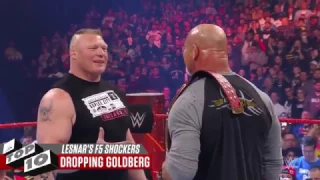 Brock Lesnar's vs glodberg most shocking F5s WWE Top 10.HD