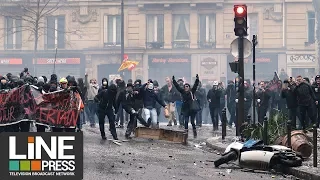 Manifestation fonction publique - colère et violents heurts / Paris - France 22 mars 2018