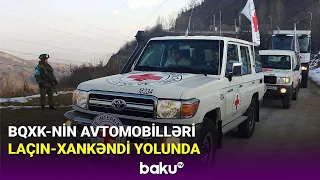 BQXK-nin avtomobilləri Laçın-Xankəndi yolunda - BAKU TV