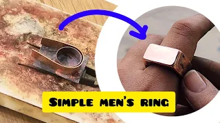 📢Making a simple men's ring🔴How to make a handmade men's ring with silver copper andgold@kimzi858