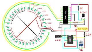 DIY PROJECT II Running Led Chaser II Use 74HC595 , NE555 ic #trending