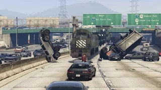 gta 5 train on street & highway